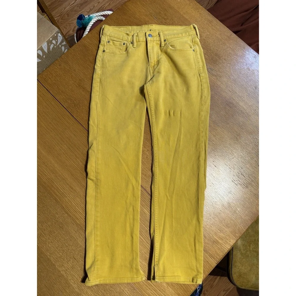 Levis 514 Jeans‎ Mens 30x32 Mustard Yellow Straight Fit Denim Rodeo Ranch Farm